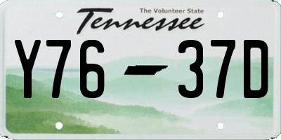 TN license plate Y7637D
