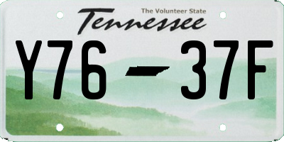 TN license plate Y7637F