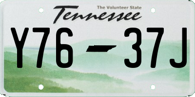 TN license plate Y7637J