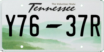 TN license plate Y7637R