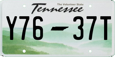 TN license plate Y7637T