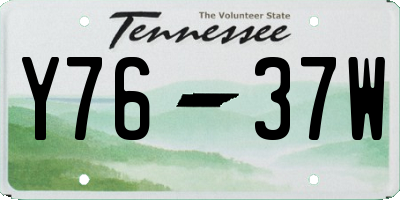 TN license plate Y7637W