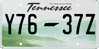 TN license plate Y7637Z