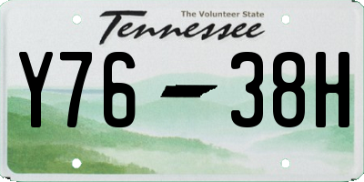 TN license plate Y7638H