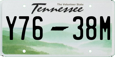 TN license plate Y7638M