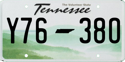 TN license plate Y7638O