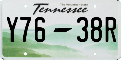 TN license plate Y7638R