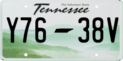 TN license plate Y7638V