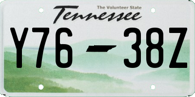 TN license plate Y7638Z