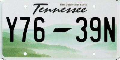 TN license plate Y7639N