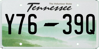 TN license plate Y7639Q