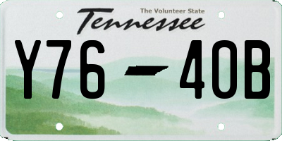 TN license plate Y7640B