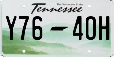 TN license plate Y7640H