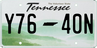 TN license plate Y7640N