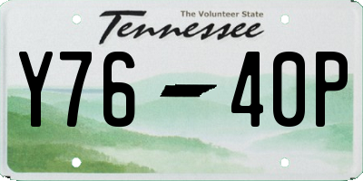 TN license plate Y7640P