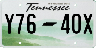 TN license plate Y7640X