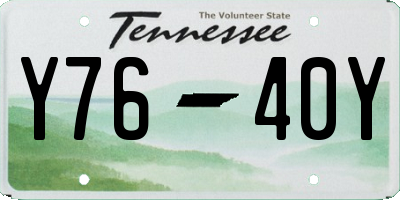 TN license plate Y7640Y