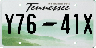 TN license plate Y7641X