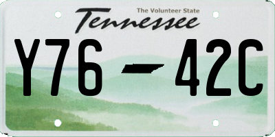 TN license plate Y7642C