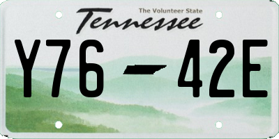 TN license plate Y7642E