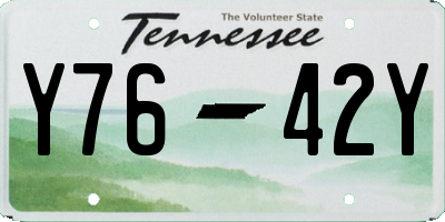 TN license plate Y7642Y