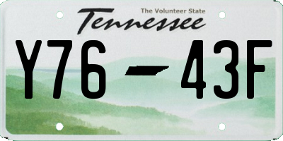 TN license plate Y7643F