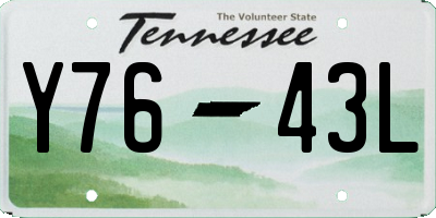 TN license plate Y7643L