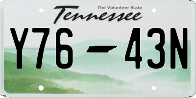 TN license plate Y7643N