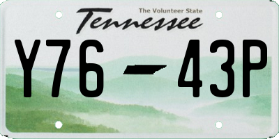 TN license plate Y7643P