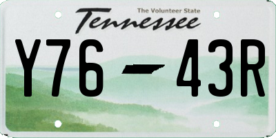 TN license plate Y7643R