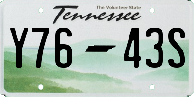 TN license plate Y7643S