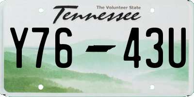 TN license plate Y7643U