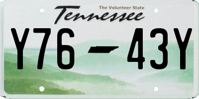 TN license plate Y7643Y