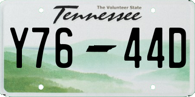 TN license plate Y7644D