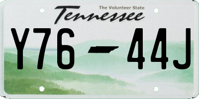 TN license plate Y7644J