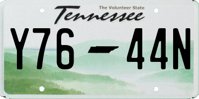 TN license plate Y7644N