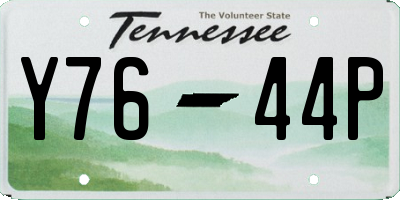 TN license plate Y7644P