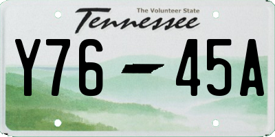 TN license plate Y7645A