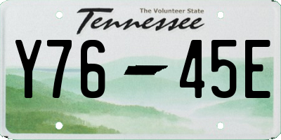 TN license plate Y7645E