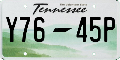 TN license plate Y7645P