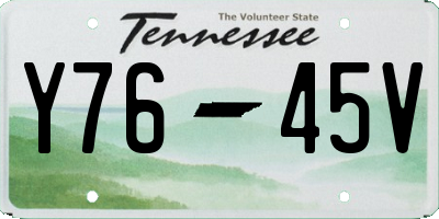 TN license plate Y7645V