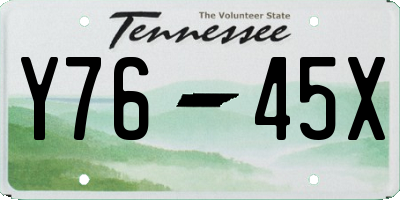 TN license plate Y7645X