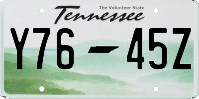 TN license plate Y7645Z