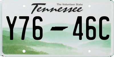 TN license plate Y7646C