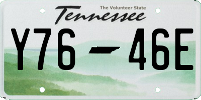 TN license plate Y7646E