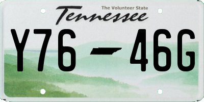 TN license plate Y7646G