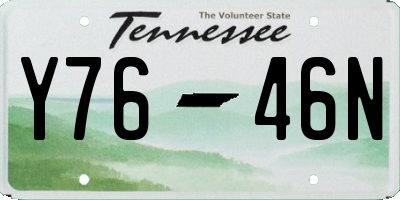 TN license plate Y7646N