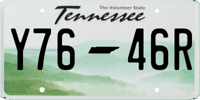 TN license plate Y7646R