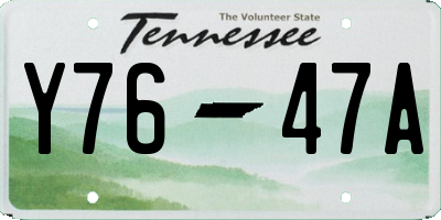 TN license plate Y7647A