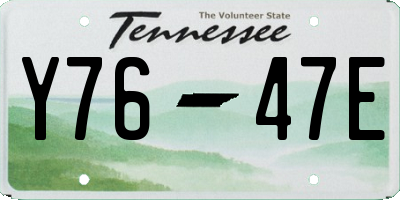 TN license plate Y7647E